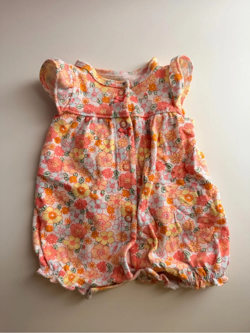 Carter’s Floral Bubble Romper Heart Back NB Newborn
